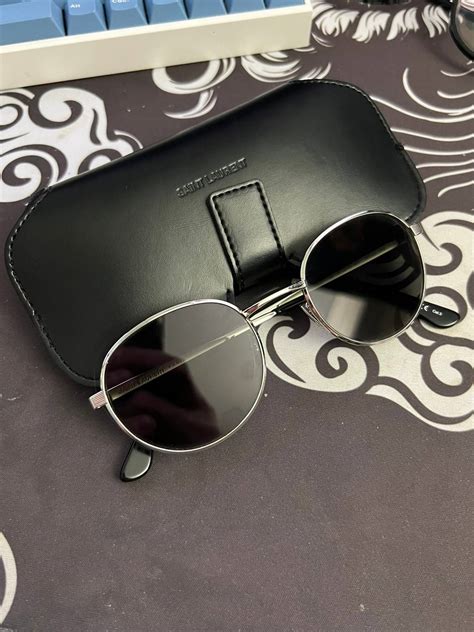 ysl 135|Saint Laurent Silver Grey Mirror Round Sunglasses SL 135.